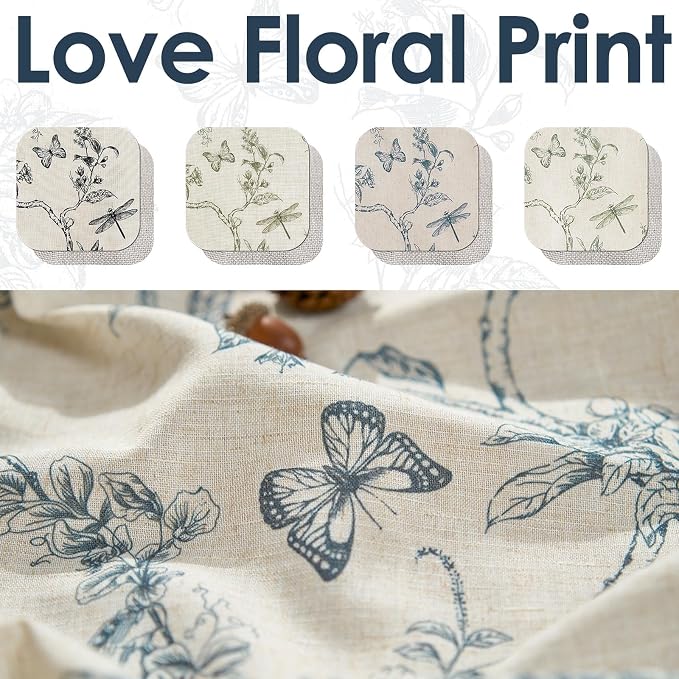 jinchan Floral Curtain Valance for Windows 16 Inch Linen Valance for Kitchen - Image 8