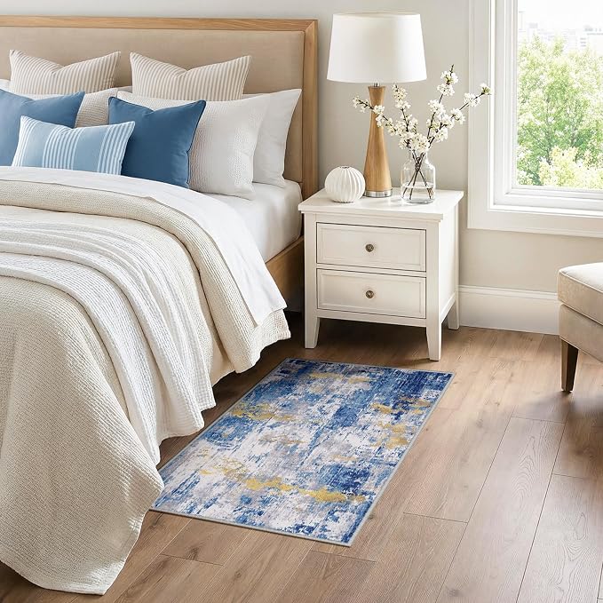 Washable Area Rugs 3x4 Non-Slip Modern Abstract Soft by RELEANY