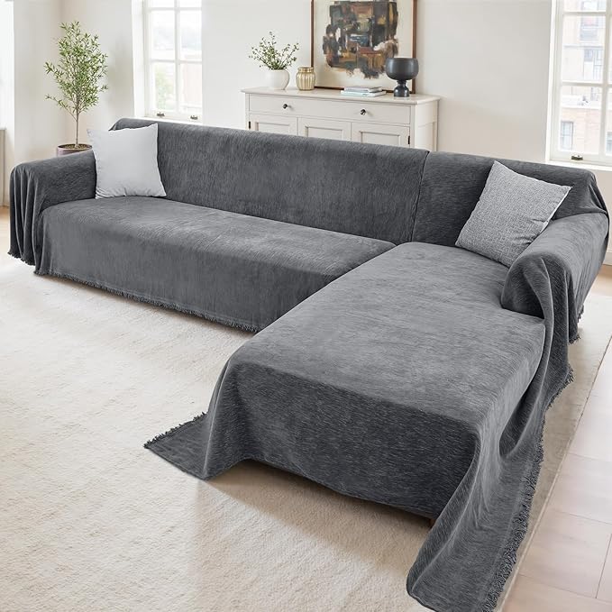 Sectional Couch Covers, 2 Pieces Washable L Shaped Couch Covers Sofa Blanket by Unknown