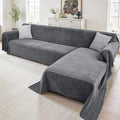 2 Pieces Sectional Couch Covers L Shaped Cover XXL Dark Gray | Thick Washable by Unknown