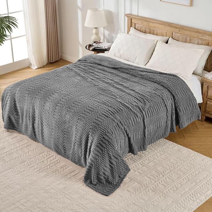 50x70 Inch Grey Throw Blanket - Image 6