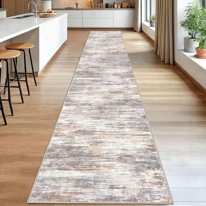 KOZYFLY Modern Abstract Washable Long Runner Rug 2.6x18 Hallway Rug Runner - Image 3