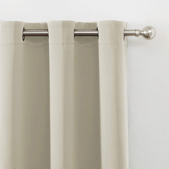 LEMOMO Light Beige Blackout Curtains 40 x 63 Inch Length/Set of 2 Curtain - Image 7