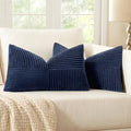 MIULEE Navy Blue Decorative Lumbar Throw Pillow Covers 12x20 Inch by MIULEE