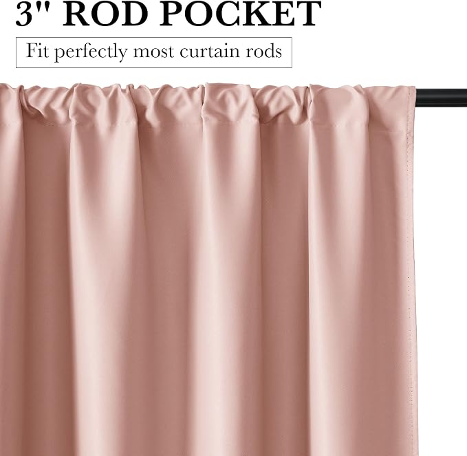 RYB HOME 100% Blackout Short Curtains - Image 3