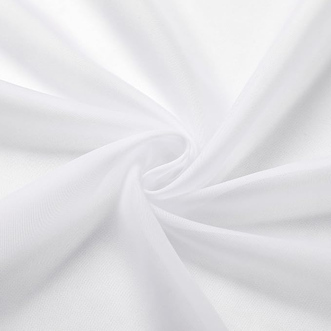 Lecloud Sheer White Valances for Windows 18 Inch Length 2 Pcs, Cafe Kitchen - Image 7