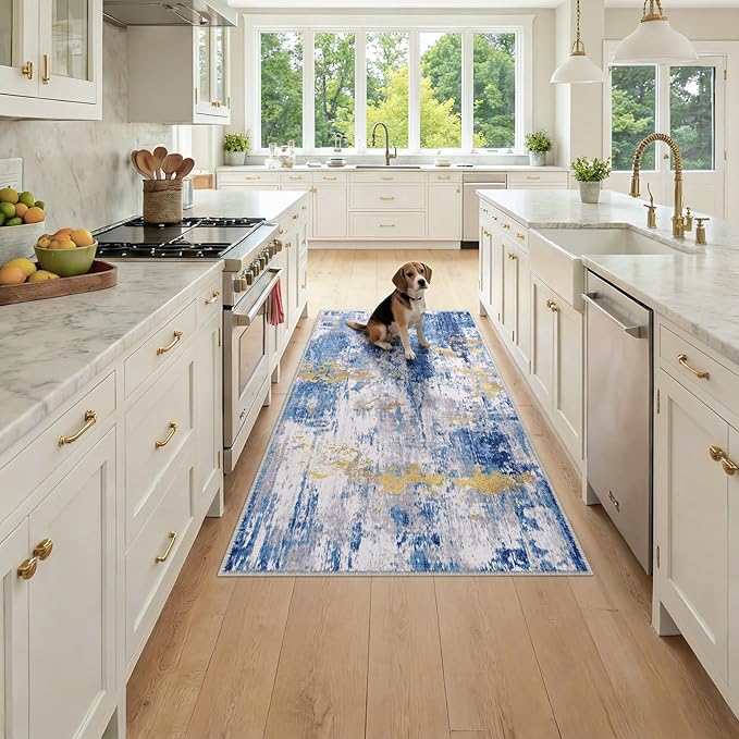 Washable Area Rugs 3x6 Non-Slip Modern Abstract Soft by RELEANY