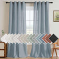 H.VERSAILTEX Linen Curtains Nickel Grommet Semi Sheer Curtains Privacy Added by HVERSAILTEX