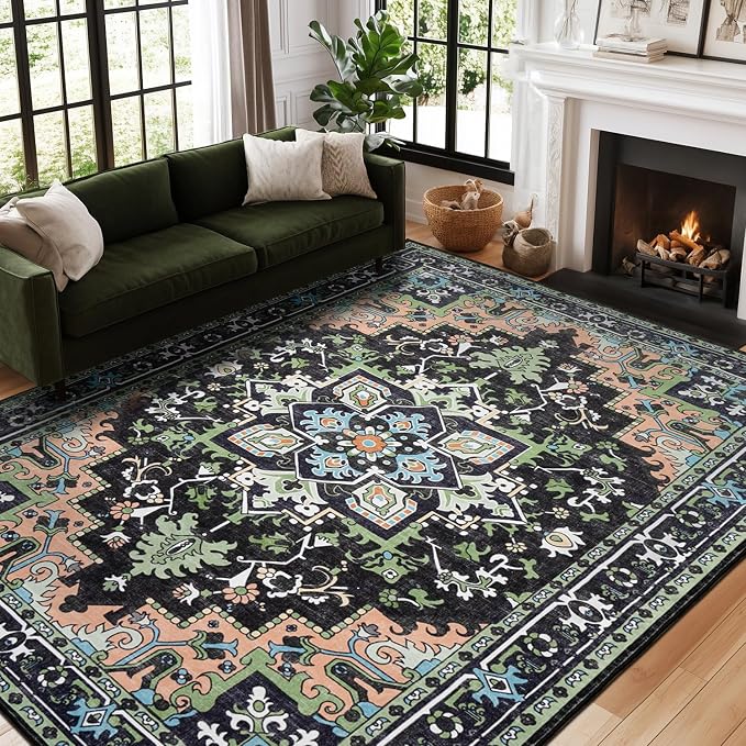5x7 Area Rugs, Vintage Washable Area Rug - Image 2