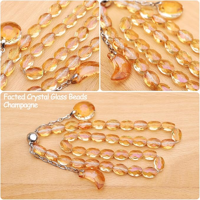 PEDOBO Magnetic Curtain Tiebacks, 2 Pack Crystal Beaded Sun & Moon Pendants - Image 2
