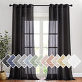 NICETOWN Classic Linen Weave Flax Sheer Window Curtains, Grommet Translucent by NICETOWN