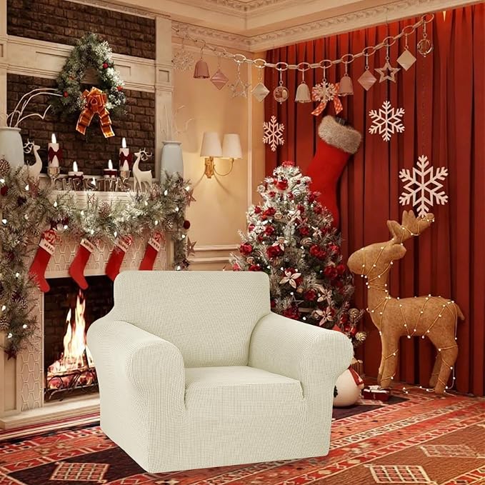 KEKUOU Stretch Single Sofa Slipcover 1 Piece Couch Sofa Cover Furniture - Image 2