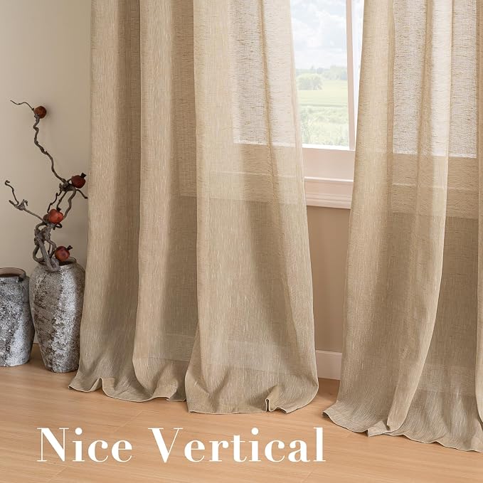 Window Treatments Linen Curtain Panels Open Weave - Image 7