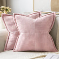MIULEE Pink Corduroy Decorative Euro Sham Pillow Covers 24x24 Inch by MIULEE