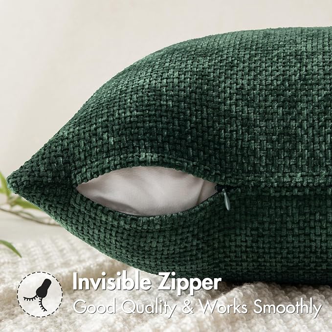 MIULEE Pack of 2 Christmas Green Couch Throw Pillow Covers 20x20 Inch Modern - Image 5