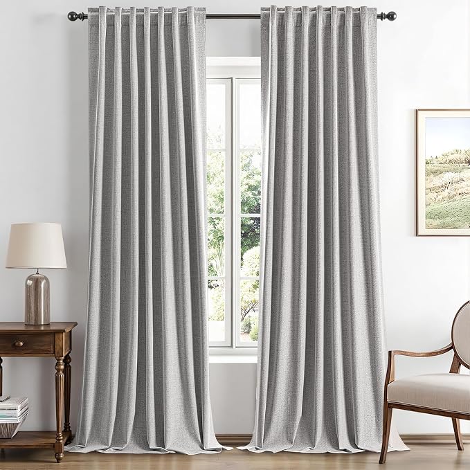 MIULEE 100% Blackout Linen Curtains by MIULEE