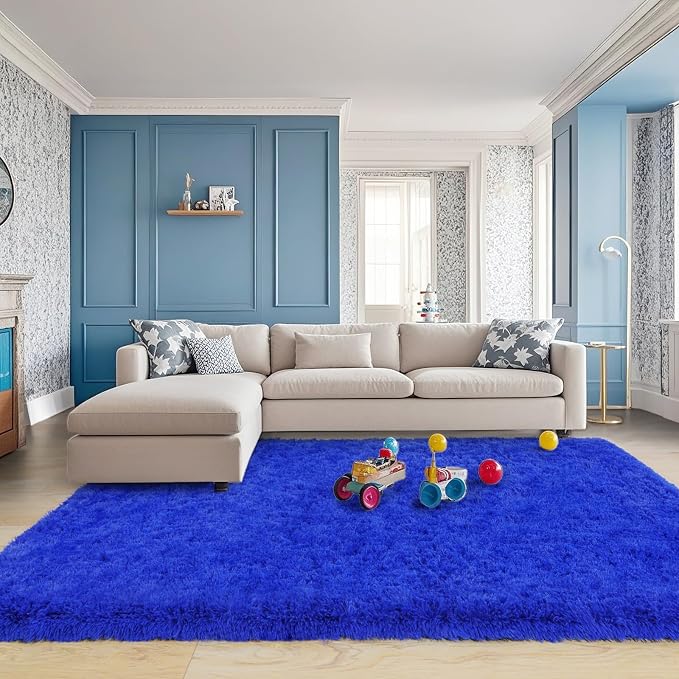 Pionblank 8x10 Rug for Living Room, Fuzzy Plush Large Area Rug, Fluffy Modern - Image 5
