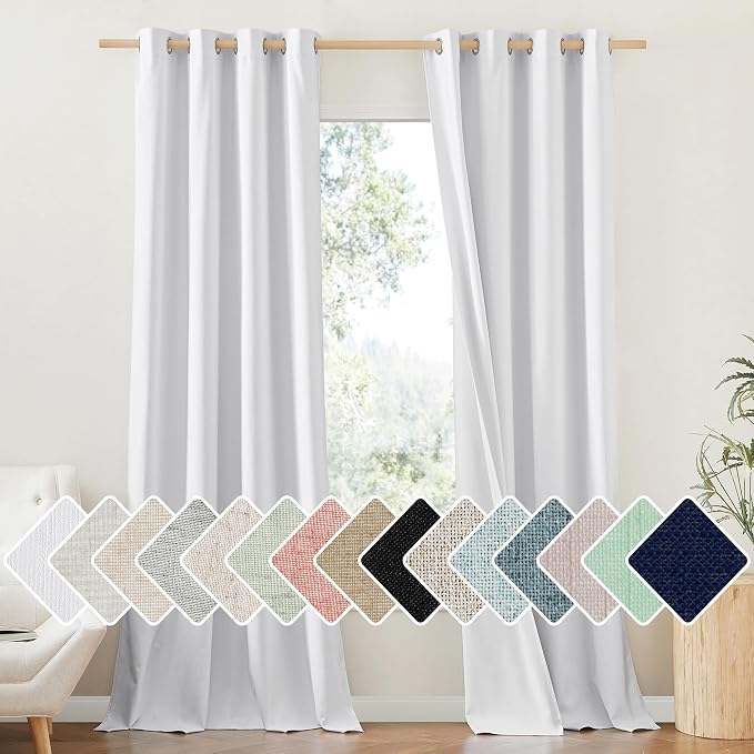 NICETOWN 100% Absolutely Blackout Linen Curtains by NICETOWN