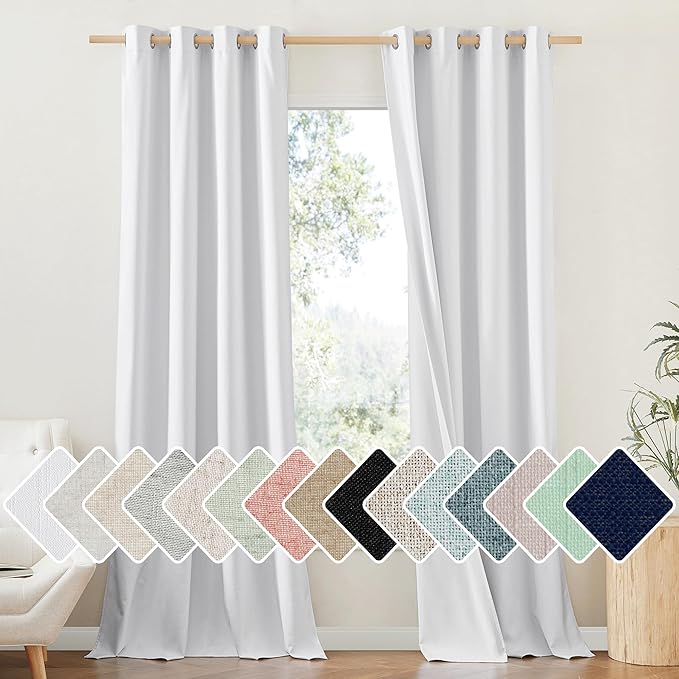 NICETOWN 100% Absolutely Blackout Linen Curtains by NICETOWN
