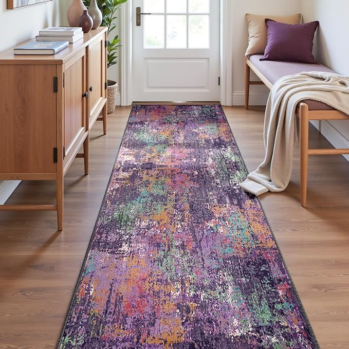 Washable Area Rugs 2'x6' Non-Slip Modern Abstract Soft - Image 4