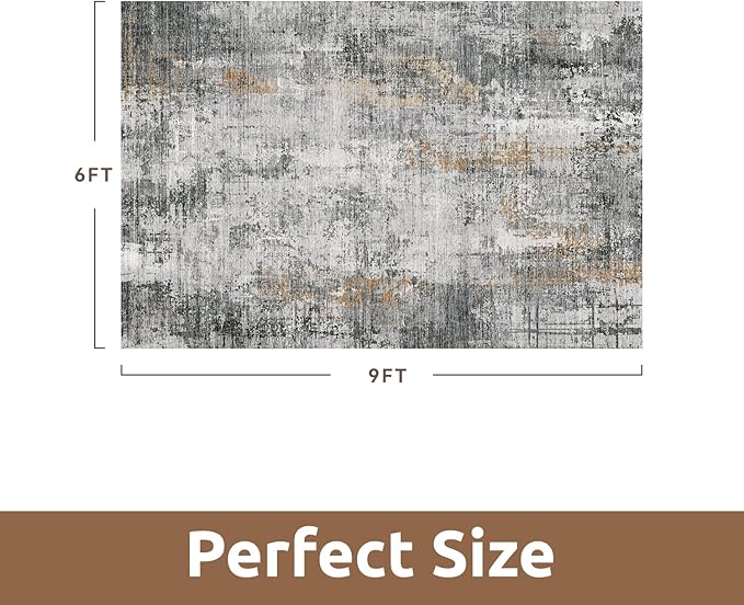 6 x 9 Area Rugs for Living Room, Machine Washable Non Slip Rug Ultra Soft Low - Image 2