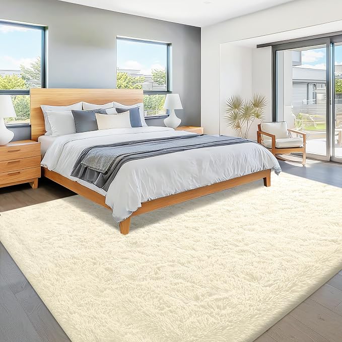 8x10 Area Rugs Cream White: Fluffy Shag Soft Washable Rug Large Fuzzy Plush - Image 6