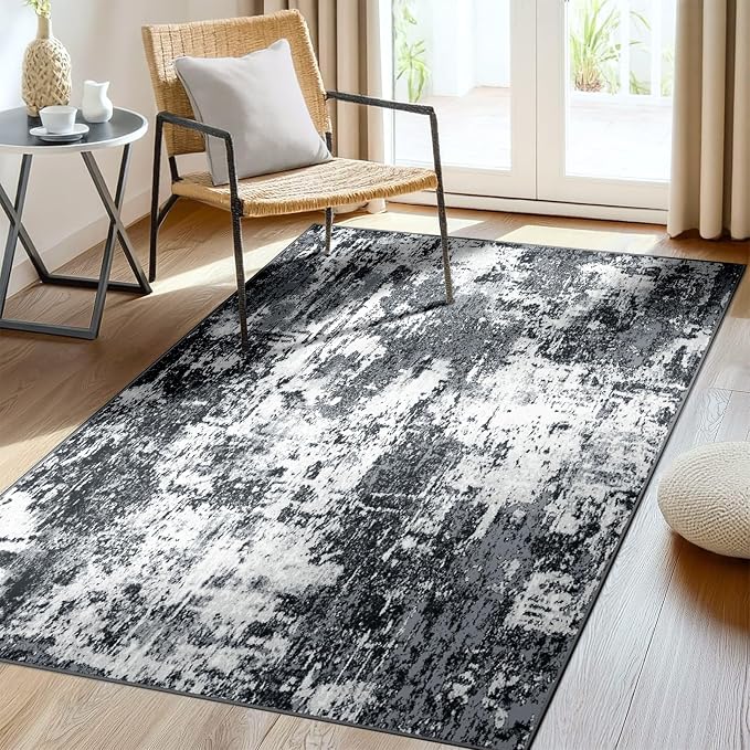 Washable Area Rugs 4'x6' Non-Slip Modern Abstract Soft - Image 8