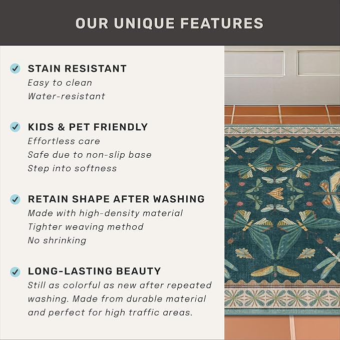Hazo Haus Insect Teal Green 5x7 Area Rug - Image 7