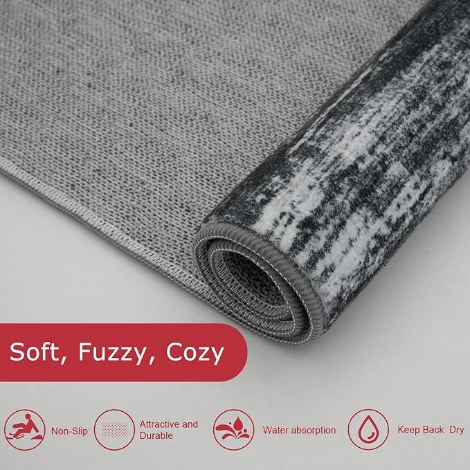 KOZYFLY Modern Abstract Small Area Rugs, 2x3 Washable Kitchen Rug Non-Slip Soft - Image 6