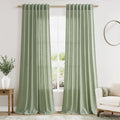 Nanspring Light Sage Linen Curtains 90 Inch Long 2 Panels Set by Nanspring