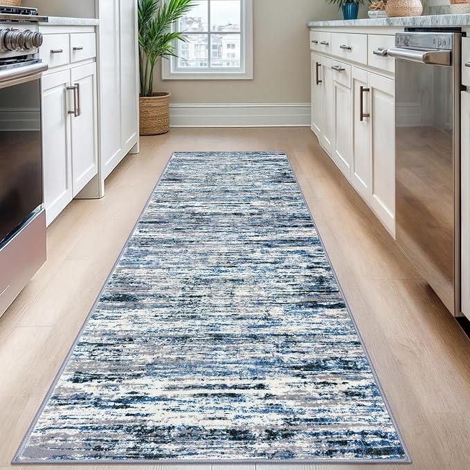 Lansny Modern Abstract Runner Rug 2.6x8 - Image 2