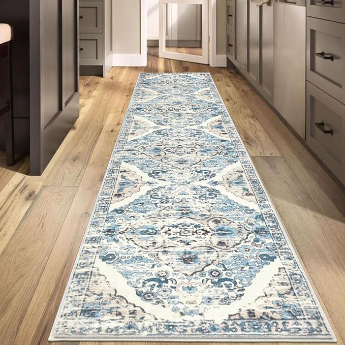 HEBE Hallway Runner Rug 2'8''x12' Washable Vintage Distressed Area Rugs Non - Image 7