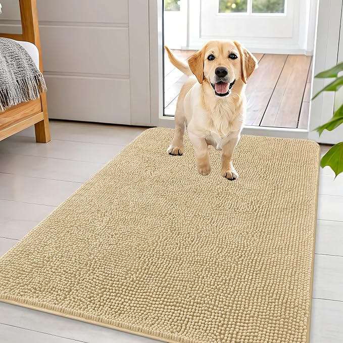 OLANLY Dog Door Mat for Muddy Paws 44x32, Absorbs Moisture and Dirt, Absorbent by OLANLY
