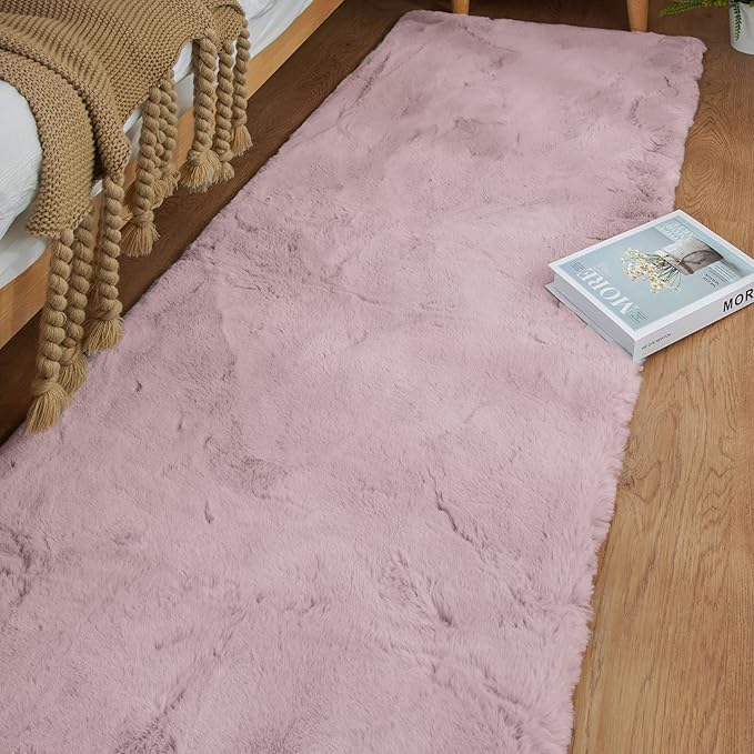 ORINOVA Fluffy Pink Washable Runner Rugs - Image 2