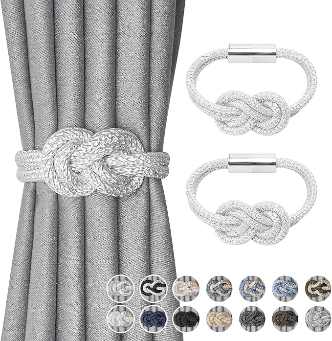 NICEEC 2 Pack Mini Magnetic Curtain Tiebacks Nordic Simple Style Drape Tie by NICEEC