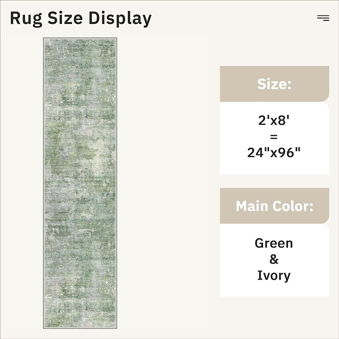 Runner Rug 2x8 Washable Non-Slip Hallway Runner Rugs - Image 5