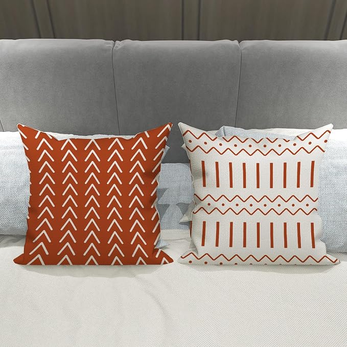 YCOLL Fall Pillow Covers 18x18 Set of 4, Modern Sofa Throw Pillow Cover - Image 5