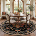 Area Rugs 7ft Washable Non-Slip, Floral Vintage Distress Print Pattern by RELEANY