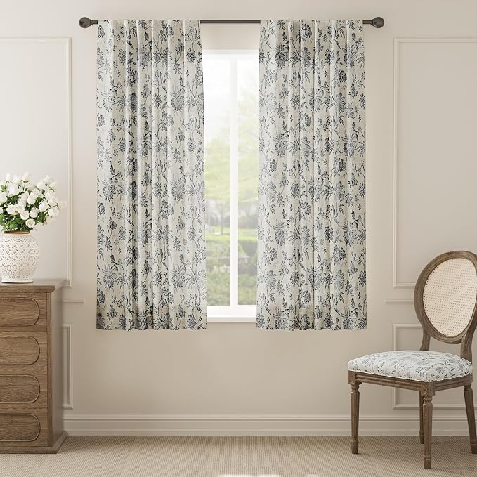 jinchan Linen Floral Curtains for Living Room - Image 2