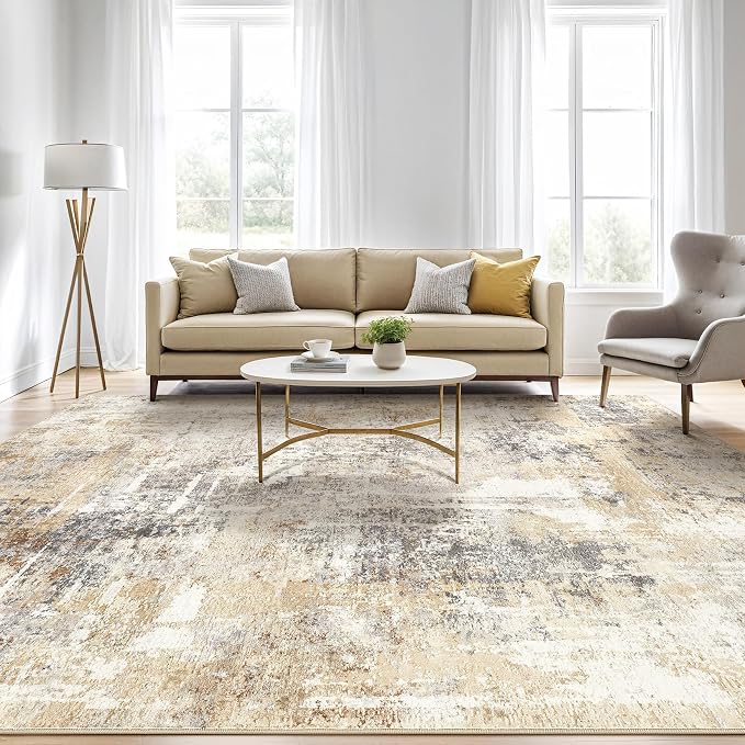 LOONGRUG 7x10 Area Rug Washable Large Neutral Modern Living Room Rugs | - Image 5