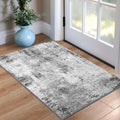 Entrance Rugs Indoor 2x3 Grey Entry Rug Washable Abstract Small Area Rug by OmpaaHomeDecor