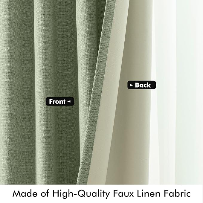 MIULEE 100% Blackout Linen Curtains - Image 6