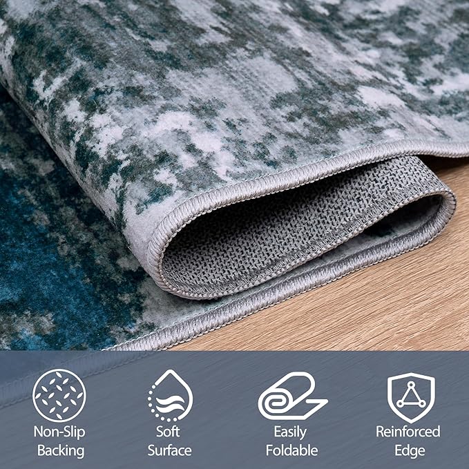 8x10 Area Rugs for Living Room Rug Washable: Abstract Large Rug for Dining Room - Image 4