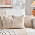 Fancy Homi 2 Packs Tan Long Lumbar Decorative Throw Pillow Covers 16x24 Inch by Fancy+Homi