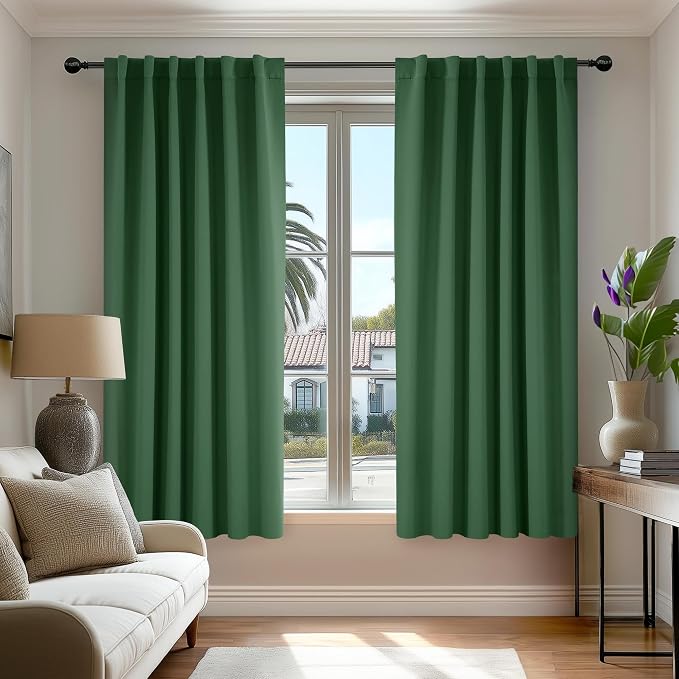 Deconovo Blackout Curtains, Thermal Insulated, W52 x L45 2 Panels, Back Tab by Deconovo