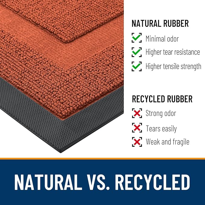 OLANLY Front Door Mat Outside 71x23, All-Season Heavy-Duty Rubber Doormat | - Image 3
