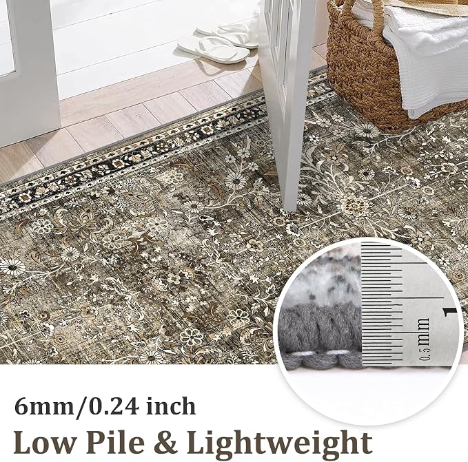 Yamaziot Washable Runner Rug 2x8 – Non Slip Boho Floral Hallway Runner Rug - Image 4