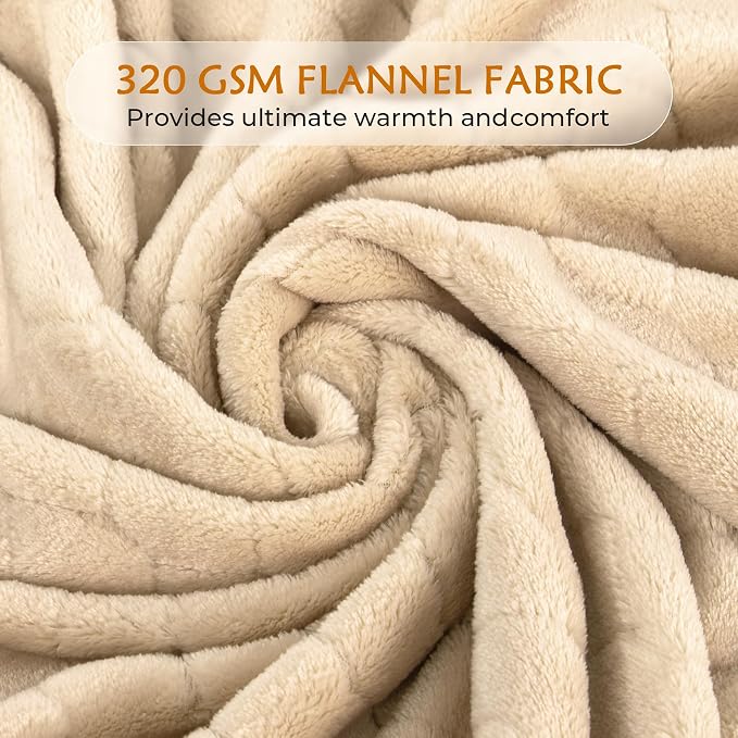 TOONOW Fleece Blanket Textured Fuzzy Plush Throw Blanket Twin Size 60" x 80" - Image 4