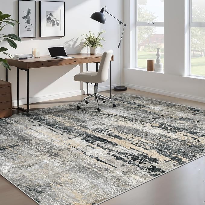 Area Rugs 6x9 for Living Room: Washable Rug Modern Abstract Neutral Soft - Image 7