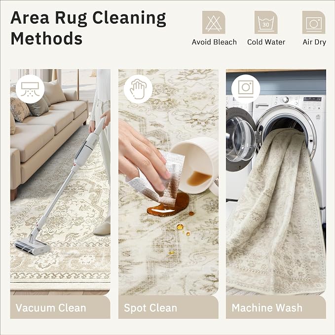 3x5 Rug, Small Area Rug for Kitchen, Machine Washable Non-Slip Throw Rug - Image 9
